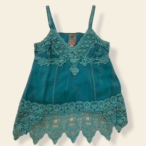 Johnny Was Teal/Blue Sleeveless Top